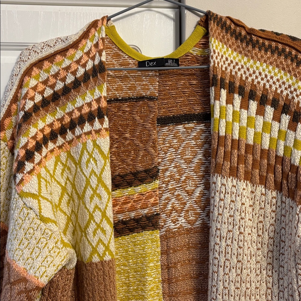 Dex cotton blend open long cardigan S - Picture 3 of 10